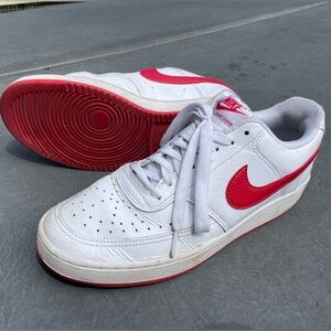Red Nike Court Vision Low (Women’s size 9)